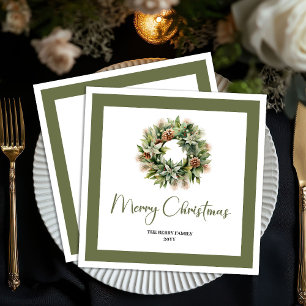 Serviette En Papier Serviettes personnalisées pour couronne de Noël Te