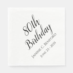 Serviette En Papier Serviettes personnalisées pour fête des 80 ans