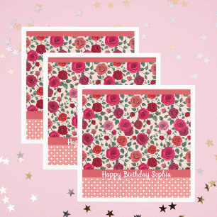 Serviette En Papier Serviettes Personnalisées Roses Poussiéreuses Rose