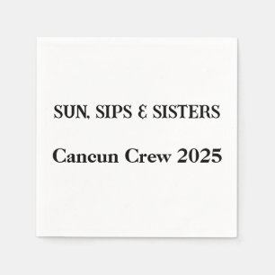 Serviette En Papier Serviettes personnalisées Sun Sips & Sisters Voya