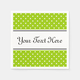 Serviette En Papier Serviettes personnalisées   vert pomme et pois