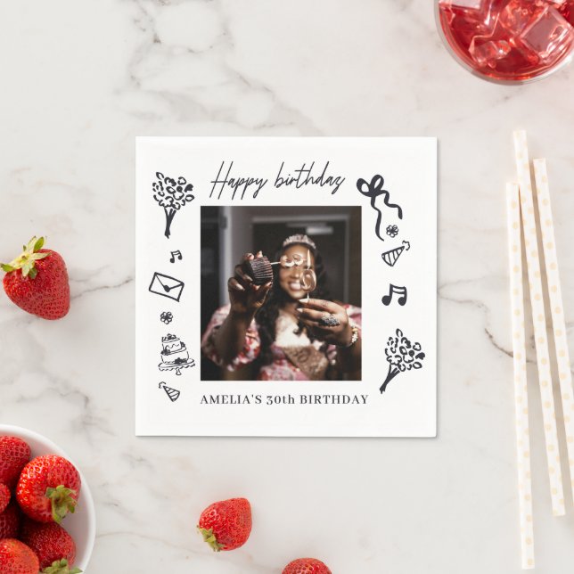 Serviette En Papier serviettes photo Joyeux Anniversaire (En situation)
