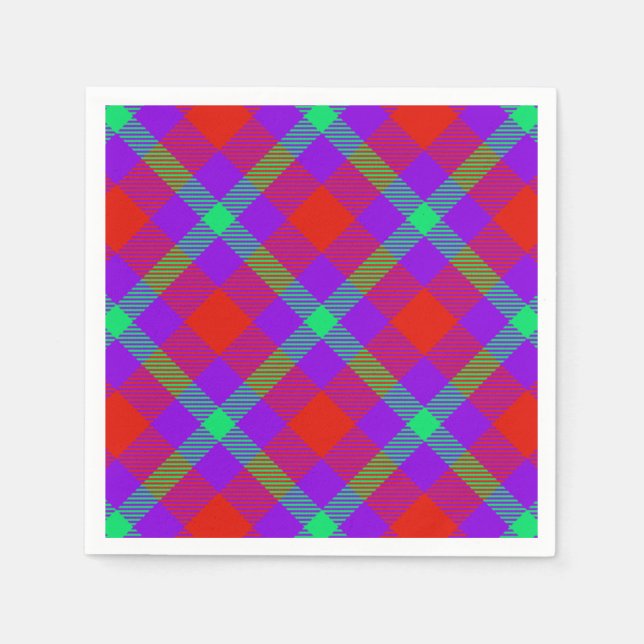Serviette En Papier Serviettes Plaid Colorées (Devant)