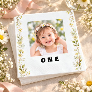 Serviette En Papier Serviettes pour 1er anniversaire avec photo de Dai