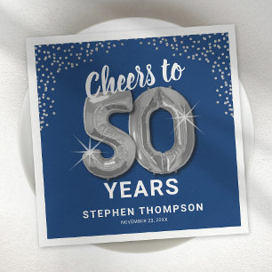 Serviette En Papier Serviettes pour 50 ans avec des vœux modernes