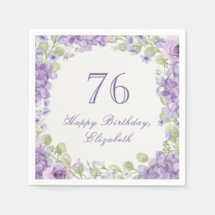 Serviette En Papier Serviettes pour 76e anniversaire Élégant floral vi