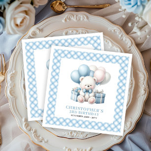 Serviette En Papier Serviettes pour anniversaire de garçon mignon Ours