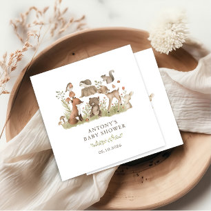 Serviette En Papier Serviettes pour Baby Shower Animaux de la Forêt