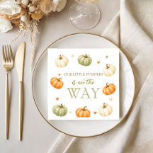 Serviettes pour Baby Shower au thème de citrouille