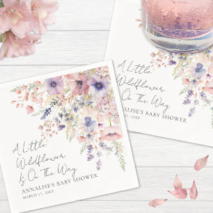 Serviette En Papier Serviettes pour Baby Shower aux fleurs sauvages