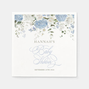 Serviette En Papier Serviettes pour Baby Shower aux Hortensias Bleus