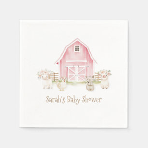 Serviette En Papier Serviettes pour Baby Shower avec Animaux de Ferme 