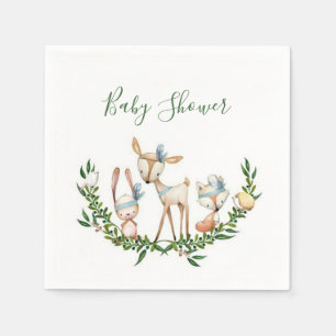 Serviette En Papier Serviettes pour baby shower avec cerfs aquarelle m