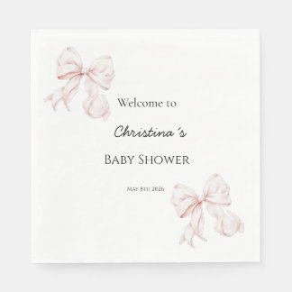 Serviette En Papier Serviettes pour baby shower avec nœud