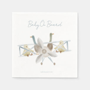 Serviette En Papier Serviettes pour Baby Shower avion bleu