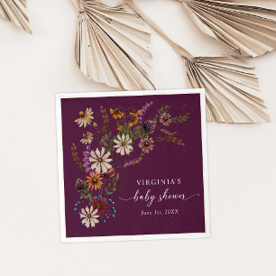 Serviette En Papier Serviettes pour Baby Shower Bourgogne
