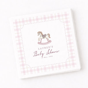 Serviette En Papier Serviettes pour Baby Shower Cheval à Bascule Rose 