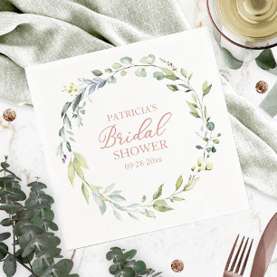Serviette En Papier Serviettes pour Baby Shower Couronne de Eucalyptus