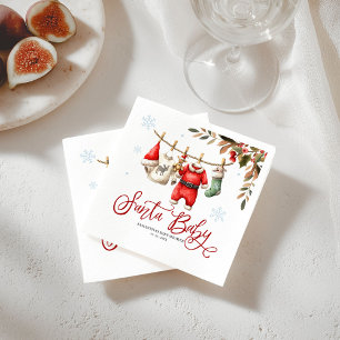 Serviette En Papier Serviettes pour Baby Shower de Noël Bébé Santa Hiv