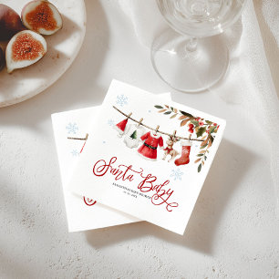 Serviette En Papier Serviettes pour Baby Shower de Noël Santa Baby