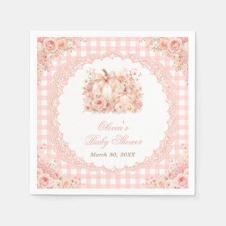 Serviette En Papier Serviettes pour Baby Shower Fille avec Nœud Floral