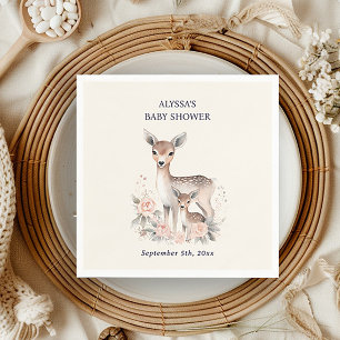 Serviette En Papier Serviettes pour Baby Shower Fille Mignonne Biche M