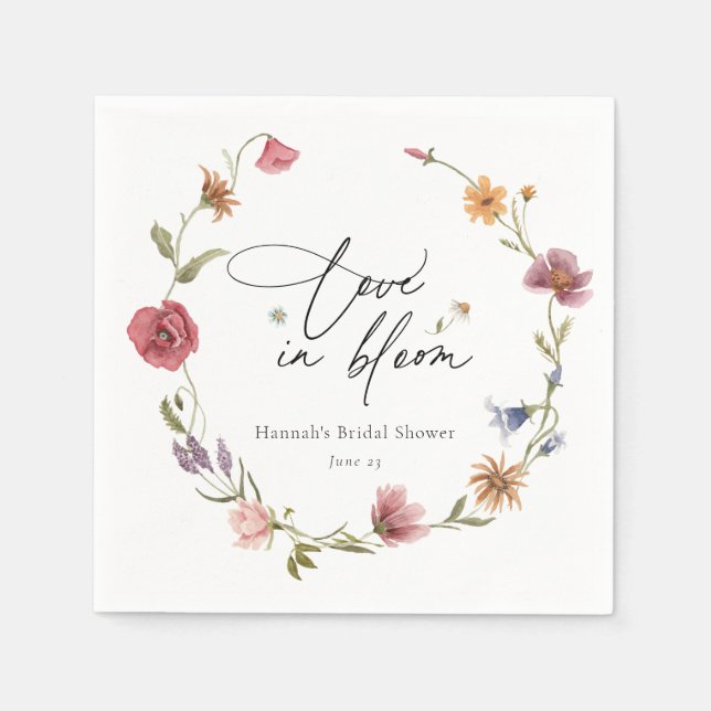 Serviette En Papier Serviettes pour Baby Shower Fleur de Wildflower (Devant)