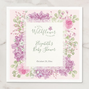 Serviette En Papier Serviettes pour Baby Shower Fleur Sauvage Rose