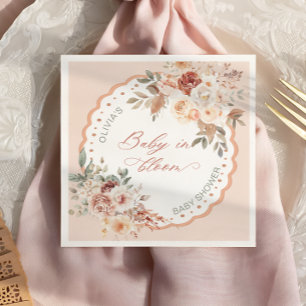 Serviette En Papier Serviettes pour Baby Shower Fleurie Boho Baby in B