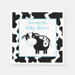 Serviette En Papier Serviettes pour Baby Shower Garçon Vache Laitière