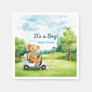 Serviette En Papier Serviettes pour Baby Shower « Golf Teddy Bear C'es