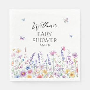 Serviette En Papier Serviettes pour Baby Shower Jardin Papillon