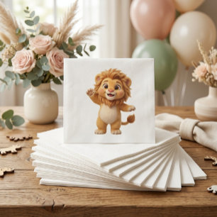 Serviette En Papier Serviettes pour Baby Shower Lionceau Mignon Safari
