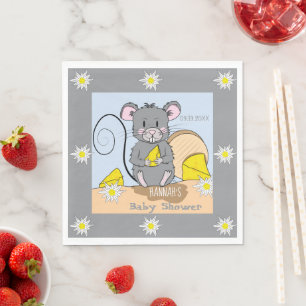 Serviette En Papier Serviettes pour Baby Shower Little Cartoon Mouse E