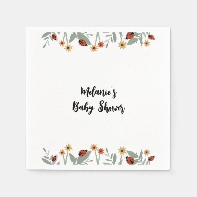 Serviette En Papier Serviettes pour Baby Shower Love Bug (Devant)