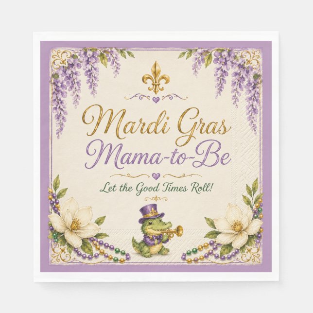 Serviette En Papier Serviettes pour Baby Shower Mardi Gras pour Future (Devant)