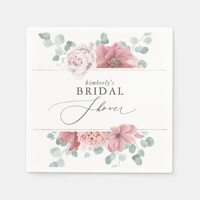 Serviette En Papier Serviettes pour Baby Shower / Mariage Fleur Rose P (Devant)