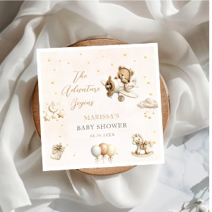 Serviette En Papier Serviettes pour Baby Shower Ours en Peluche Avion