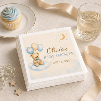 Serviette En Papier Serviettes pour Baby Shower Ourson