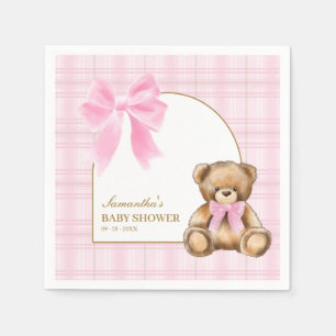 Serviette En Papier Serviettes pour Baby Shower Ourson Élégant à carre