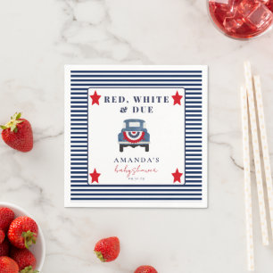 Serviette En Papier Serviettes pour Baby Shower patriotiques Rouge Bla