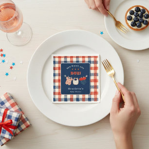 Serviette En Papier Serviettes pour Baby Shower 'Rouge Blanc et Bientô
