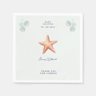 Serviette En Papier serviettes pour baby shower thème étoile de mer pl