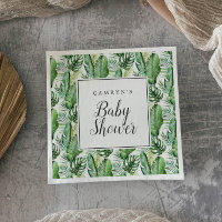 Serviettes pour Baby Shower Thème Palmier Tropical