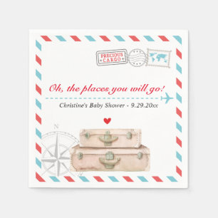Serviette En Papier Serviettes pour Baby Shower Thème Voyage en Avion