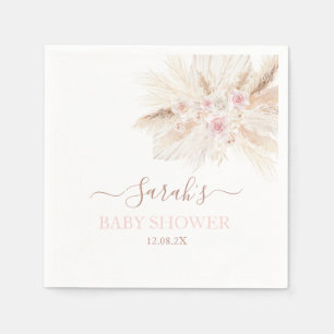 Serviette En Papier Serviettes pour Baby Shower Tropical rose poudré