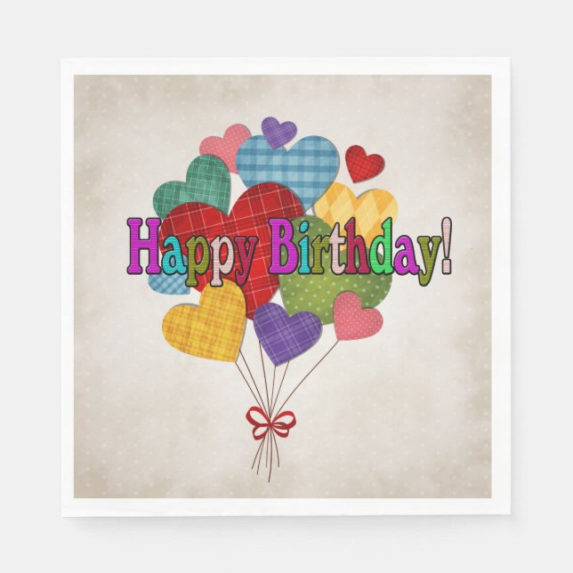 Serviette En Papier Serviettes pour ballons coeurs de campagne (Devant)