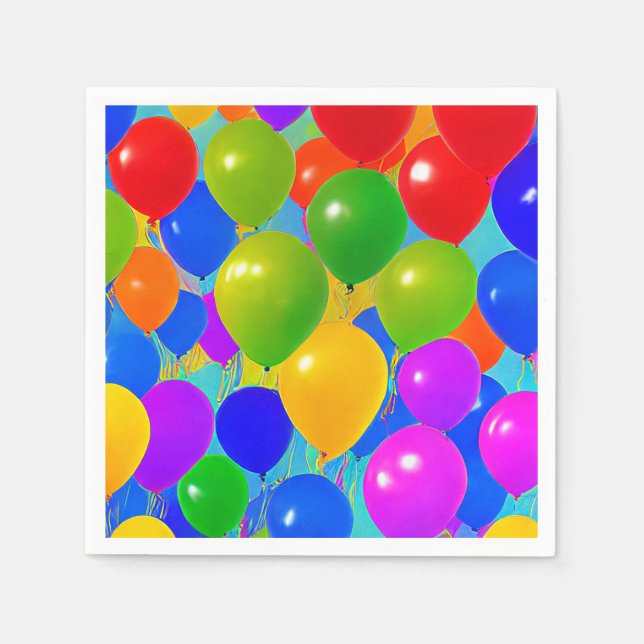Serviette En Papier Serviettes pour ballons d'anniversaire (Devant)