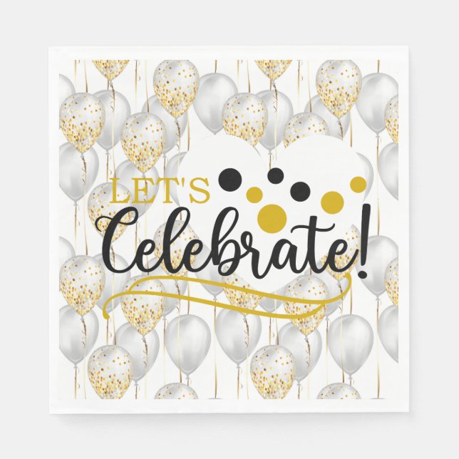 Serviette En Papier Serviettes pour ballons Let's Celebrate (Devant)