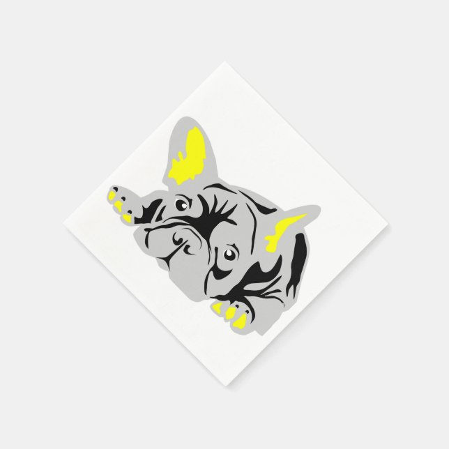 Serviette En Papier Serviettes pour Bouledogues Français (Coin)